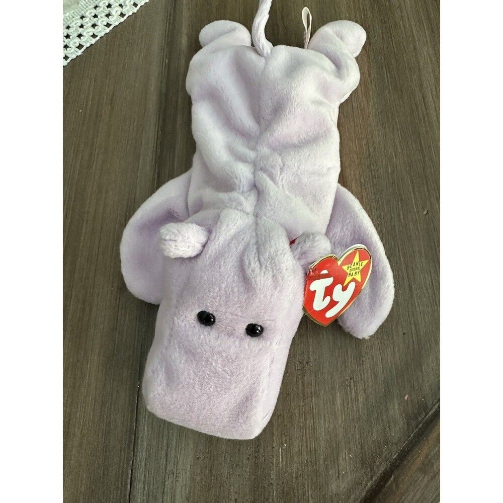 Ty Beanie Baby Happy the Hippopotamus - Lavender